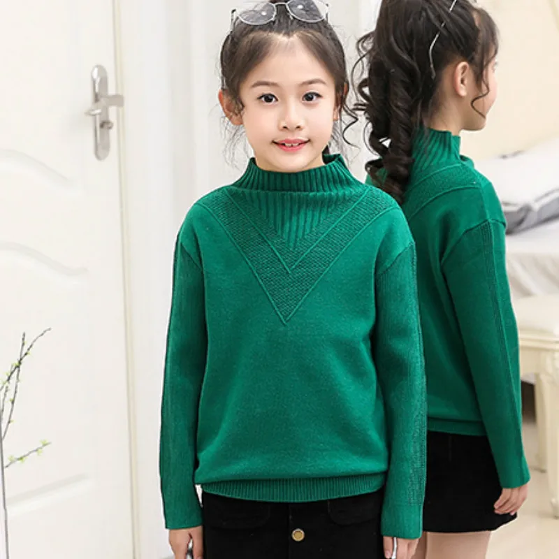 Свитер-водолазка для девочек осень-весна 2021