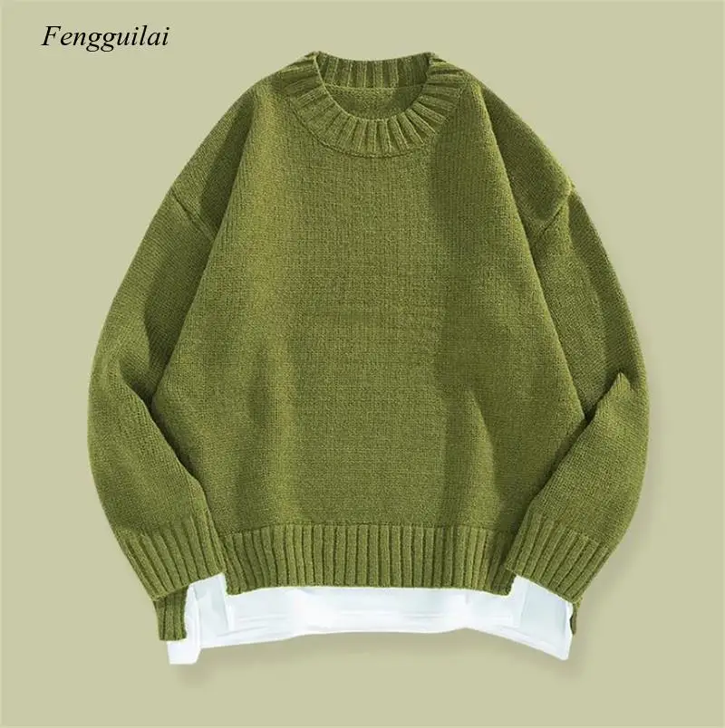 

Men's pullover sweater autumn winter men's sweater Casual solid color round neck knitted sweater pullover