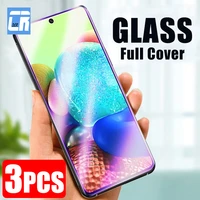 1 3pcs full cover tempered glass for samsung galaxy a51 a52 a71 a72 a32 a21s m31s m51 a31 a70 a20 s10e s21 plus screen protector