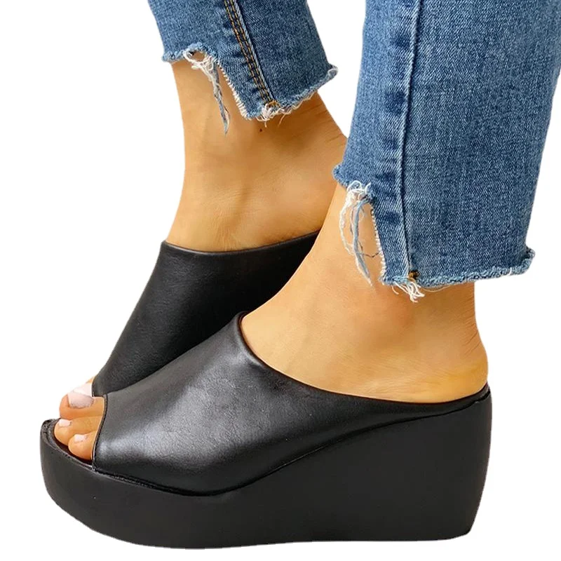 

Woman Platform Fashion Flip Flops Casual Open Toe Platform Shoes Gladiator Round Toe Sandals Beach Wedges Flat Slippers
