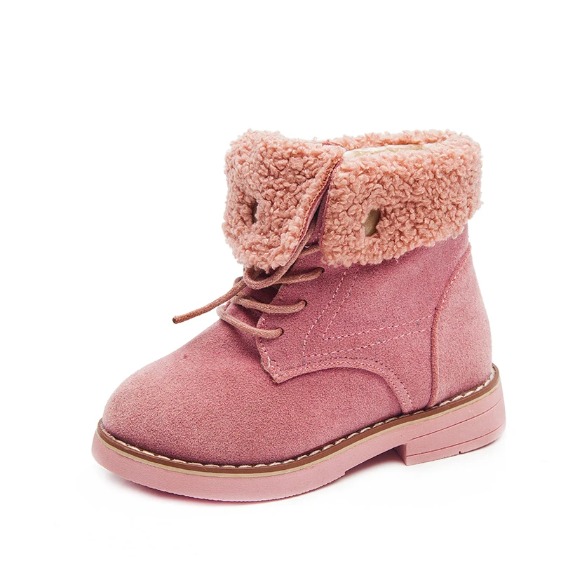 Обувь коллекция 2019 года модные зимние однотонные детские ботинки для девочек и