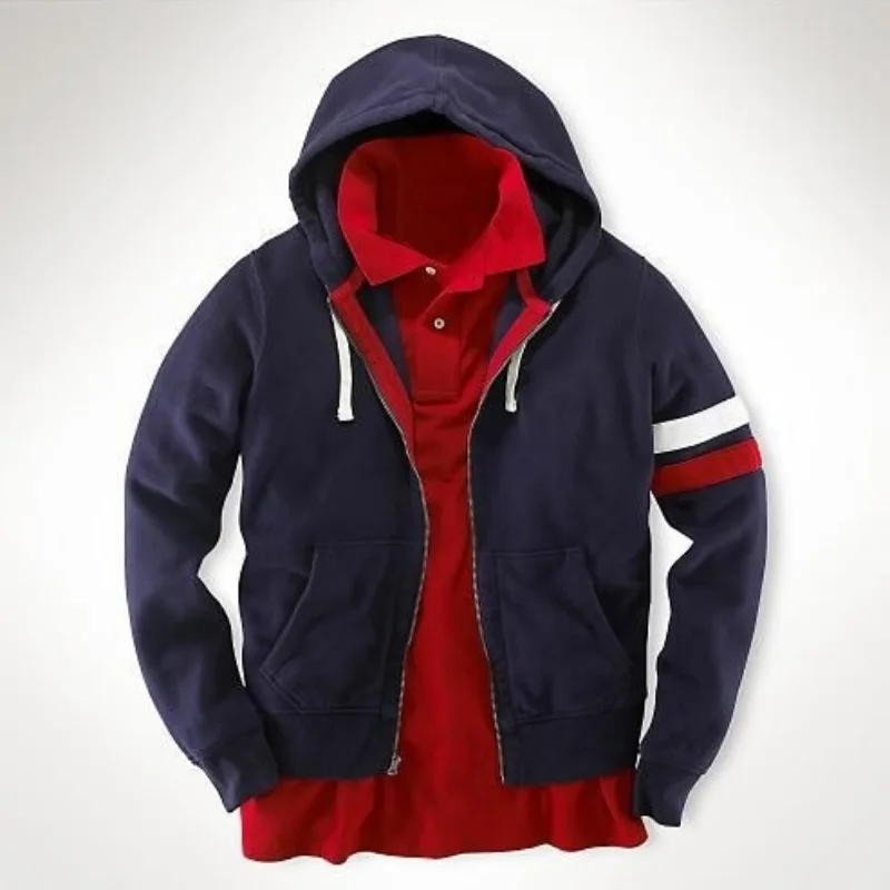 

Autumn Winter Men Big Horse Hooded Sweatshirt High Quality Sport Fashion Casual Sweatercoat Streetwear For Homme