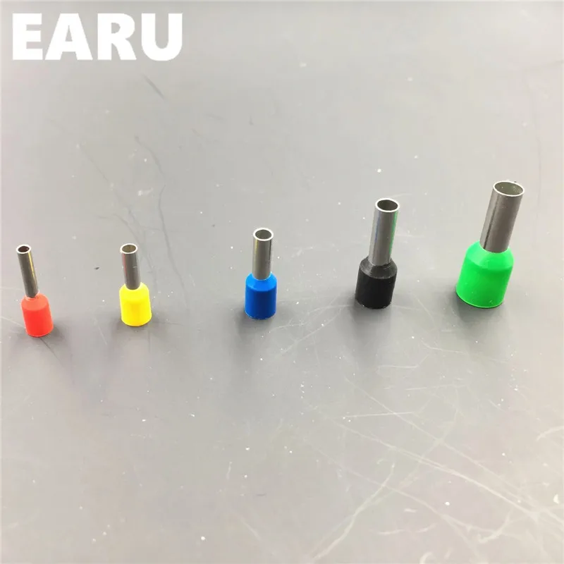 100Pcs E1510 Tube Insulating Insulated Terminal 1.5MM2 16AWG Cable Wire Connector Crimp E Black Yellow Blue Red Green - купить по