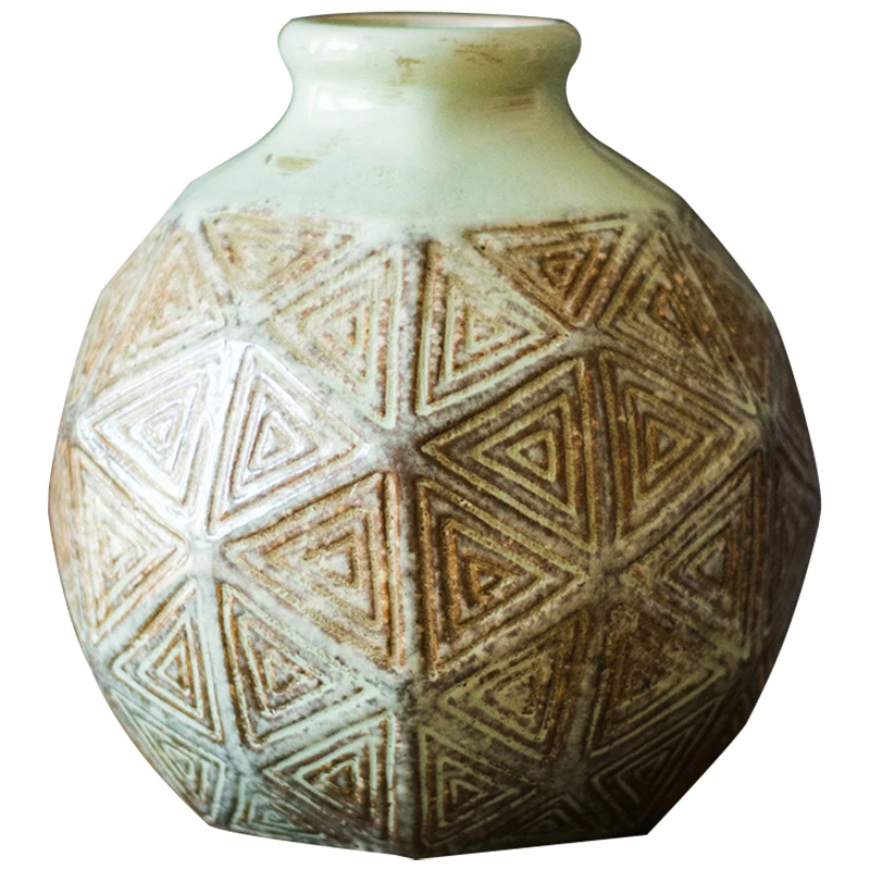 

Multi-Surface Pattern a Narrow Mouthed Bottle Retro Ceramic Pot Vase Flower Decoration Ornaments New Chinese Nostalgic