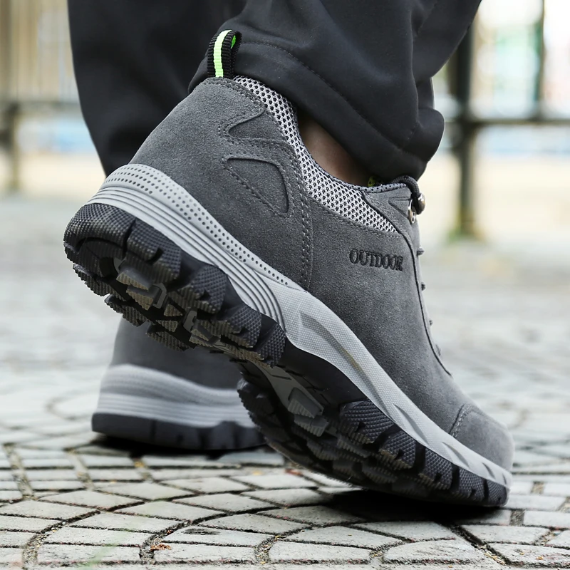 

Men Boots Winter Shoes Men Hiking Boots High Quality Flock Men's Ankle Boots Rubber Outdoor Sneakers Non-slip Work Shoes