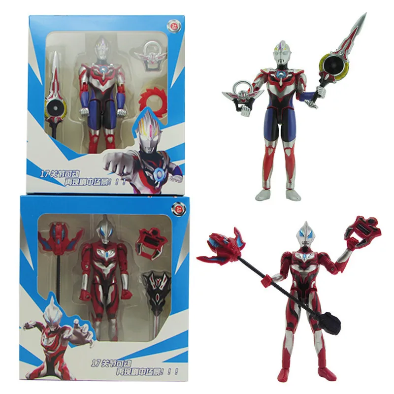 

2021 Sell Like Hot Toys 17cm Ultraman Tiga Geed Orb Movable Joints Action Figures Model Doll Children's Toy Ultraman Weapons Set