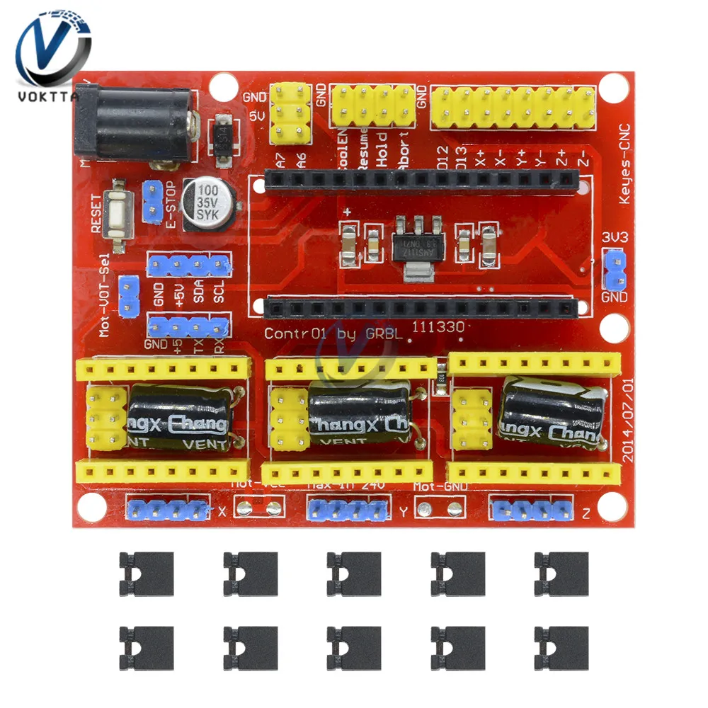 I2C IIC CNC Щит V4 гравировальный станок 3-осевой Драйвер шагового двигателя Плата