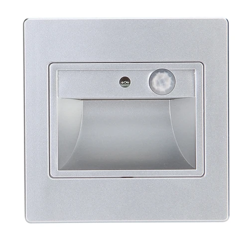 silver no 86box Детектор движения PIR+ светильник с датчиком, светодиодный лестничный светильник s, светодиодный инфракрасный индукционный светильник для человеческого тела, утопленные в ступеньках, настенные светильники 86 коробок - Цвет абажура: silver no 86box