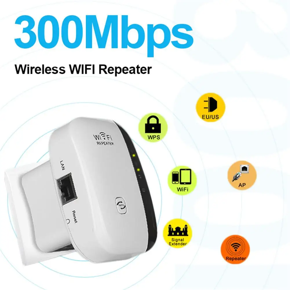 Беспроводной Wi-Fi ретранслятор 300 Мбит/с 802 11 усилитель сигнала WiFi расширитель