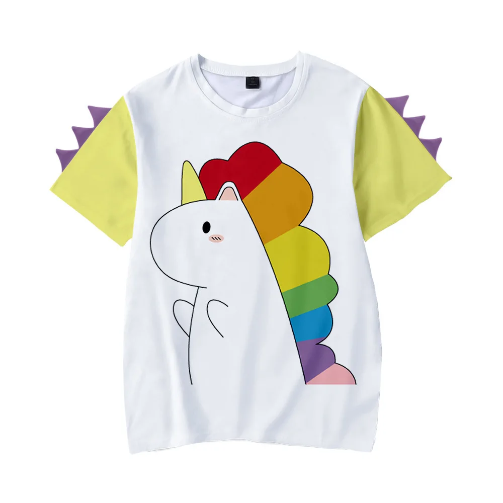 

Новинка 2021, Детская футболка с 3D-принтом животных DINDSAUR, летняя детская футболка с коротким рукавом для мальчиков и девочек в стиле Харадзюку...