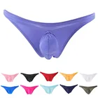 Горячее сексуальное мужское нижнее белье, брифы, мужские брифы с низкой посадкой, женское дышащее однотонное бикини с Т-образной спинкой, бесшовное нижнее белье для геев