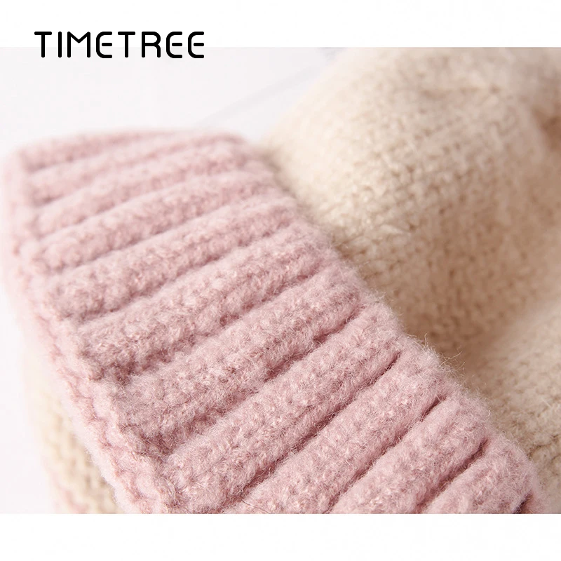 

Fashion Splice Thick Plush Windproof Women Hats Winter Warm Knitted Soft Berets Snapback Outdoor Casual Wool Caps lovers Beanies