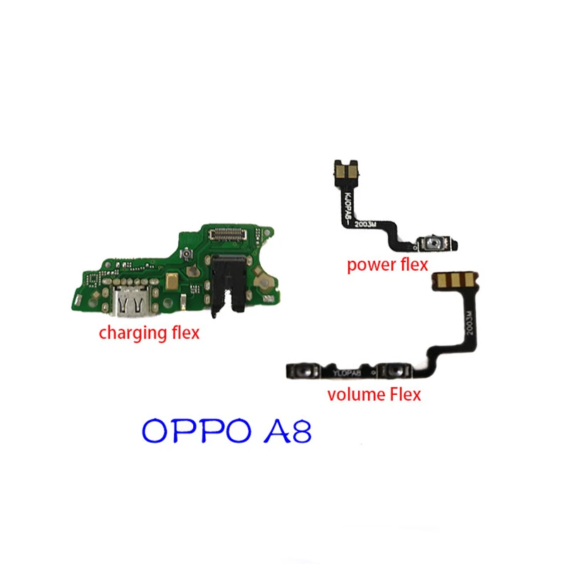 

Для Oppo A8 включение/выключение питания, громкость Flex USB-порт для зарядки Микрофон с гибким кабелем A8