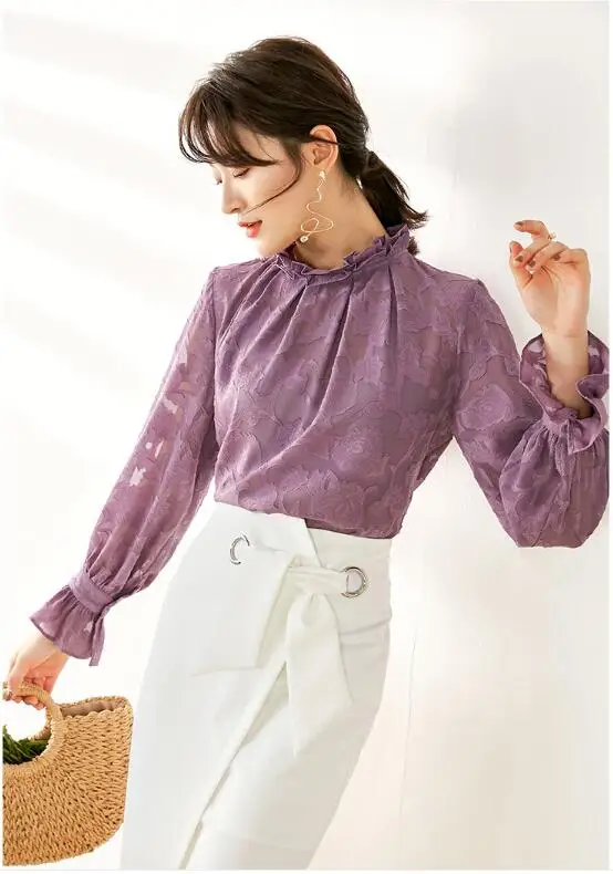 Шифоновые Жаккардовые Женские блузки 2020 |