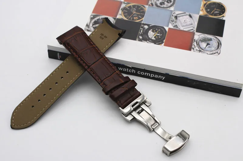 Ремешок ручной работы для часов Tissot T035, ремешок для часов, ремешок из натуральной кожи, изогнутый конец, 22 мм, 23 мм, 24 мм, стальная пряжка, браслет на запястье