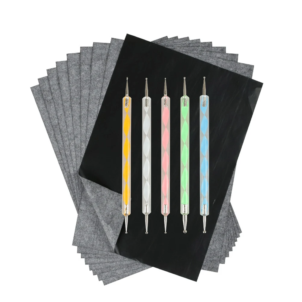 

100sheets/set Tattoo Stencil Wood Fabric Black Office School Carbon Transfer Paper With Embossing Stylus Art Surfaces Graphite