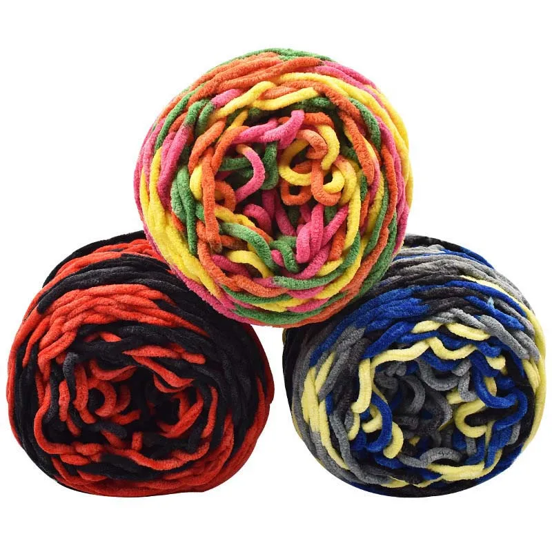 Шерстяная пряжа из синели ручной работы толстый сделай сам красочные вязаные