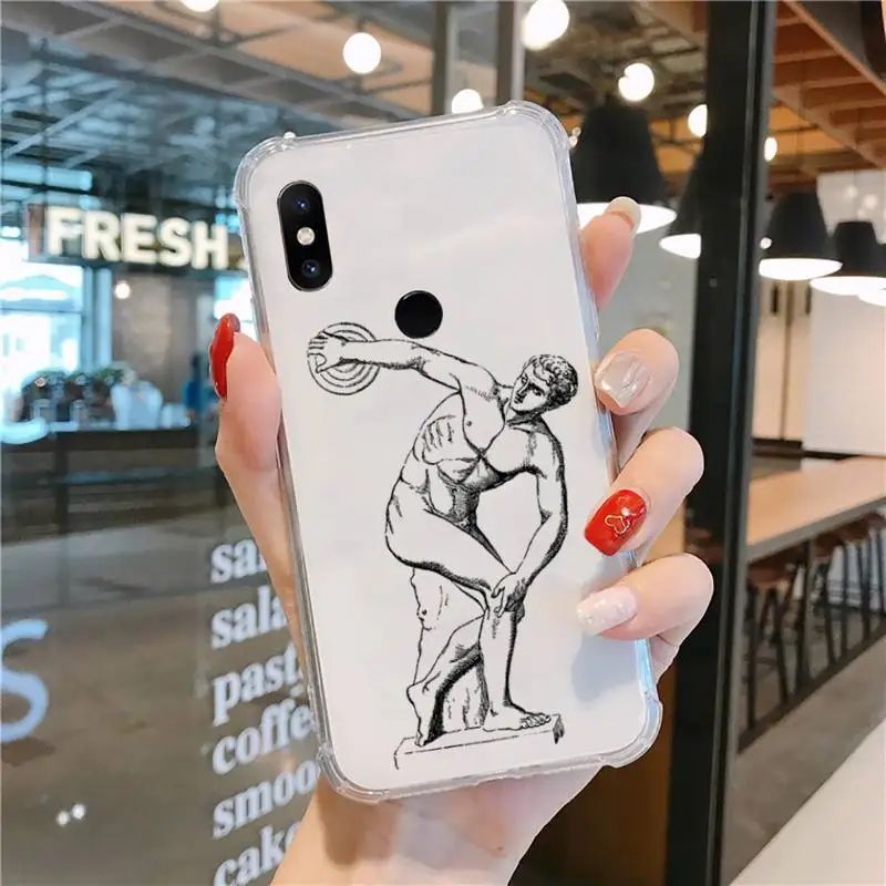 

Greek mythology Roman Bust Phone Case Transparent For Xiaomi CC 9 11 MAX3 Mix3 MIX2 6X 8 5x 10S 11 10 X SE lite Pro Soft coque