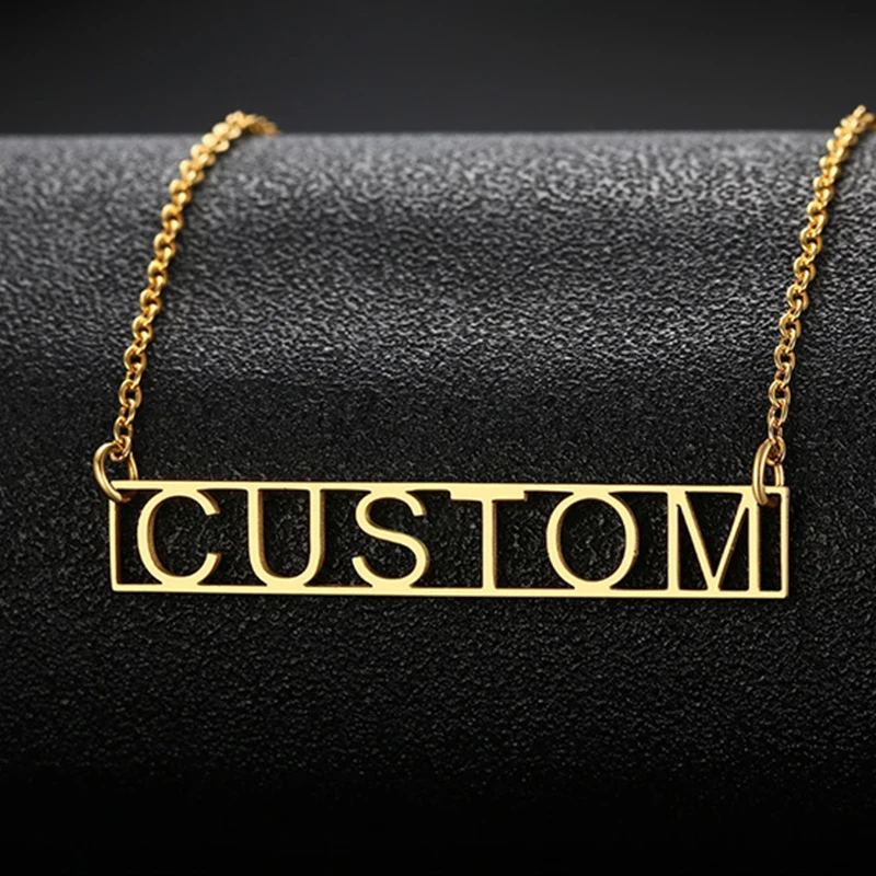 Полое ожерелье на заказ римская цифра дата греческое с буквами из нержавеющей