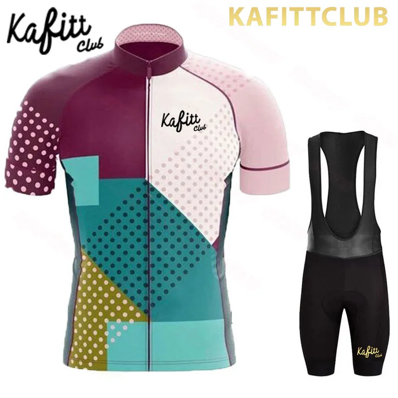 

2021 men's cycling suit summer cycling professional team kafitt club road bike short sleeve mountain bike sports shirt suit