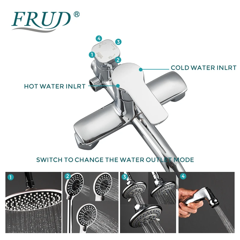 FRUD компактный смеситель для ванной комнаты душа вращается ванна носик насадка