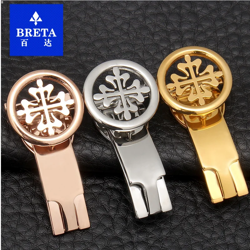 BRETA, высокое качество, нержавеющая сталь, ремешок для часов, застежка для patek philpe pp, складная Пряжка, розовое золото, серебро, складывающаяся Кнопка 1