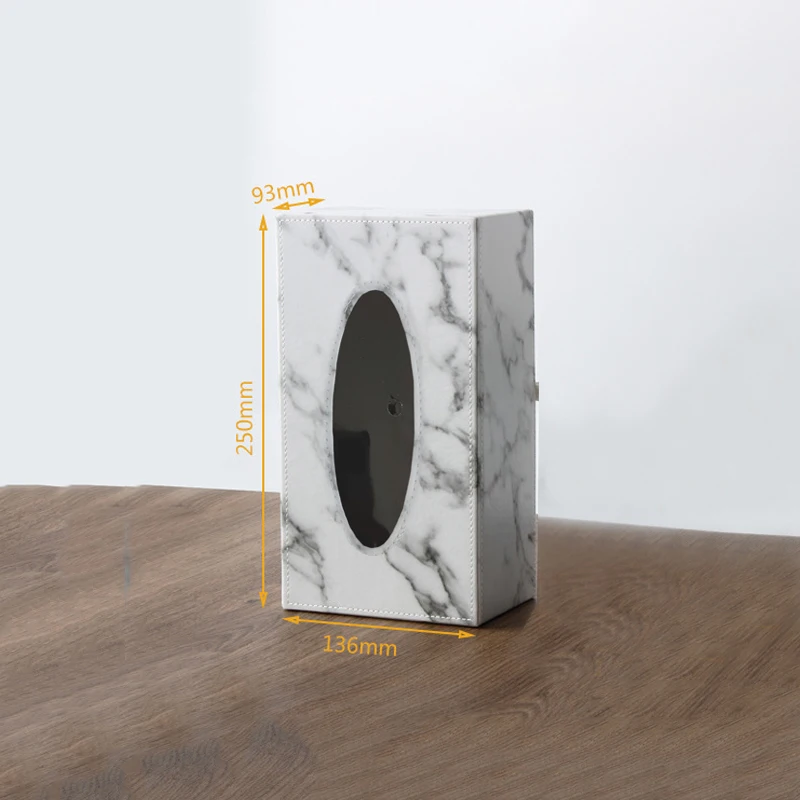 Чехол из искусственной кожи для салфеток контейнер с мраморным рисунком