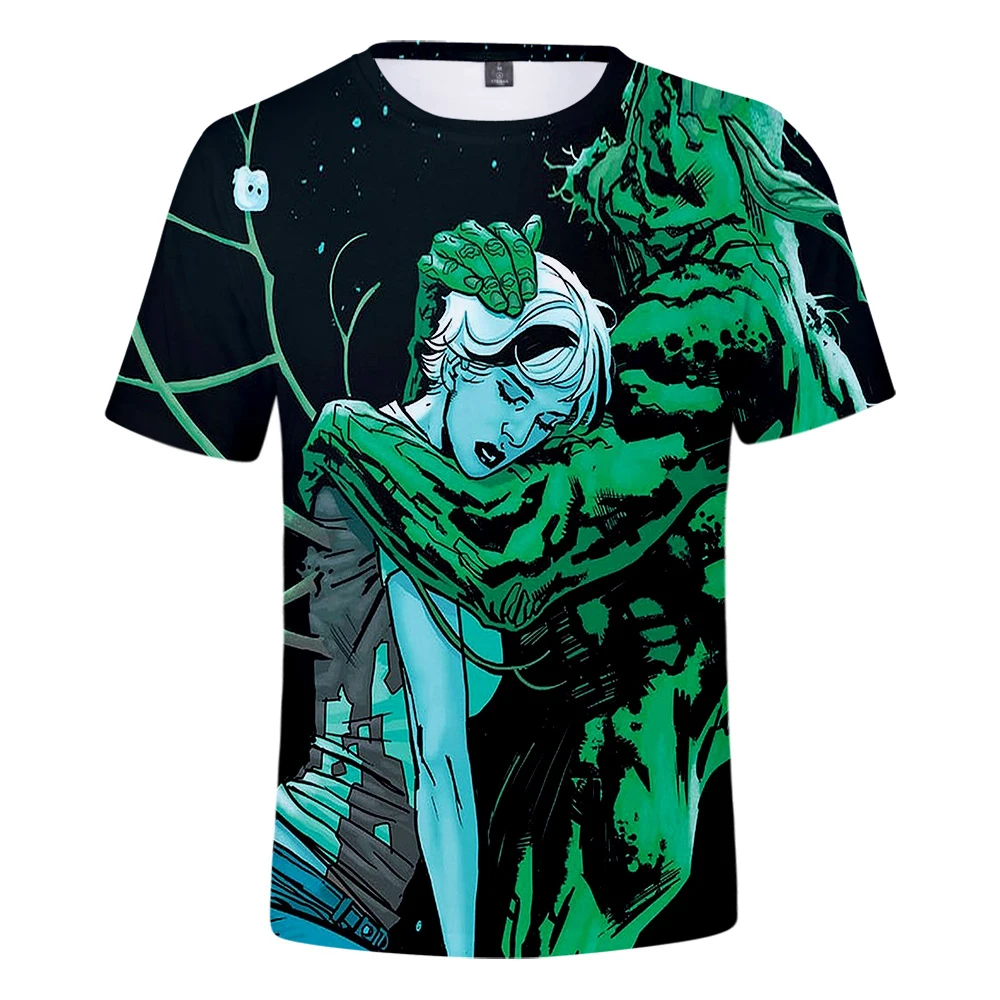 Болотная вещь принт супергероя Футболка Мужская/женская летняя модная