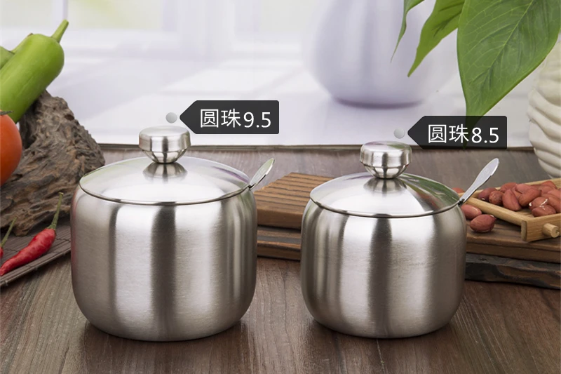 Нержавеющая сталь Приправа Вкус коробка для сахара кухонный инструмент соль
