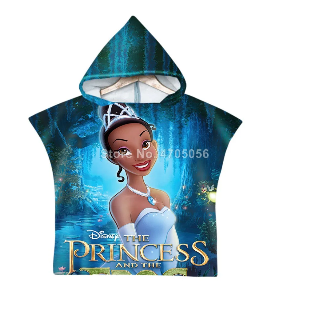 Детское банное полотенце с капюшоном мультяшным рисунком | Дом и сад