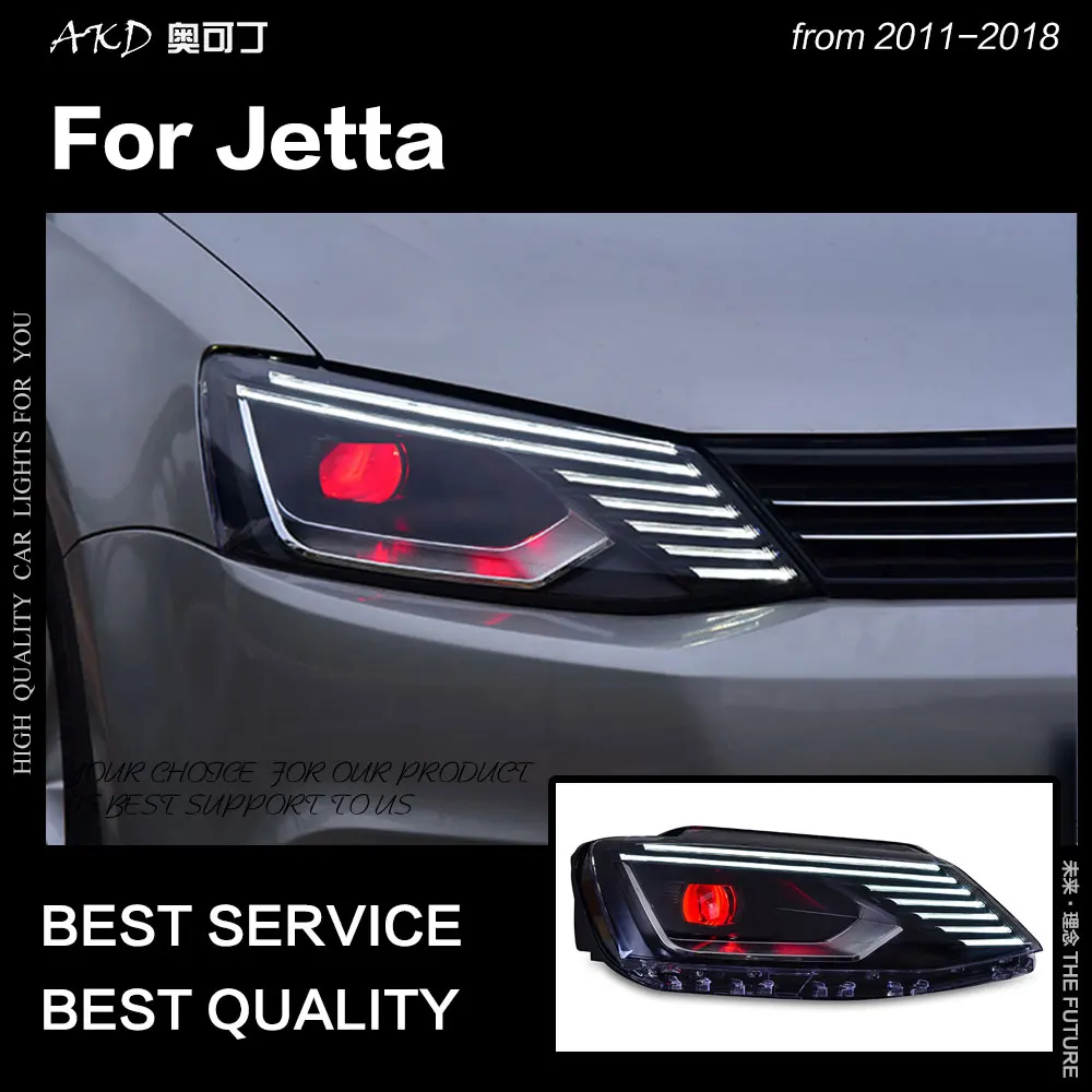 АКД стайлинга автомобилей для VW Jetta фары 2011 2019 mk6 светодиодный фар динамический