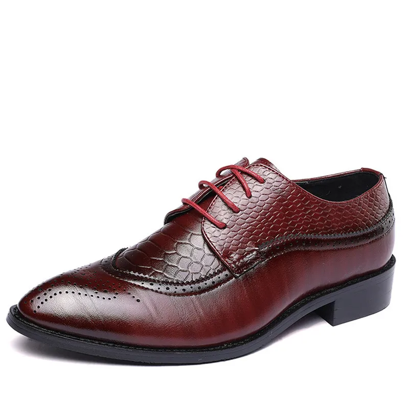 

Mazefeng 38-48 Fashion Leather Shoes Men Dress Shoe Pointed Oxfords Shoes for Men Lace Up Designer Luxury Men Formal Shoes 2020