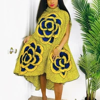 new african dresses for women vetement femme 2021 flower print africa shirt dress african clothes dashiki ankara dresses ladies