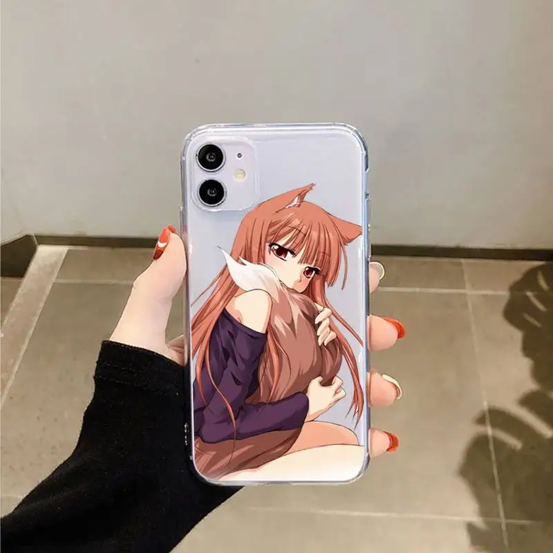 

Spice and Wolf animation Phone Case Transparent for iPhone 6 7 8 11 12 s mini pro X XS XR MAX Plus