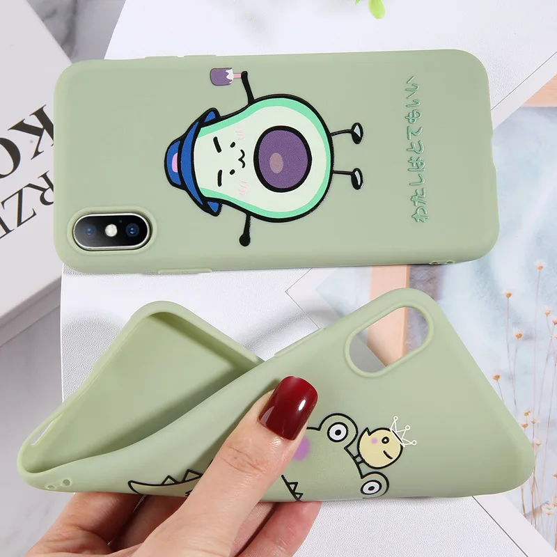 USLION мультяшный динозавр авокадо чехол для телефона для iphone 11 Pro X XR XS MAX 7 6 6S 8 Plus силиконовый чехол с сердечком Мягкий ТПУ чехол