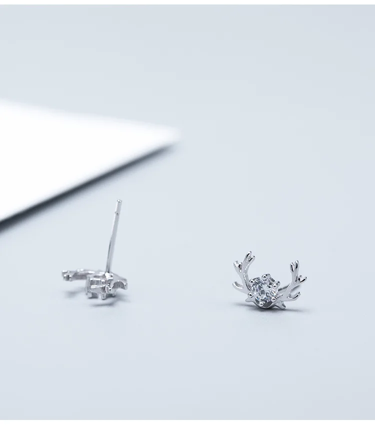 Acecare новые серьги с лосем из циркона S925 Серебряный Материал простые рога