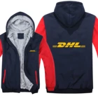 Зимние мужские толстовки DHL, модное пальто, пуловер, куртка с шерстяной подкладкой, свитшоты DHL, толстовки с капюшоном