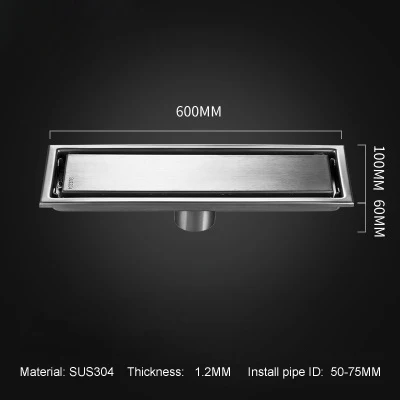 LF66010-10x60cm Mid LF66010 304 нержавеющая сталь Невидимый водосток пола Ванная комната Душ пол длинный дренаж квадратная душевая комната трап - Цвет: LF66010-10x60cm Mid