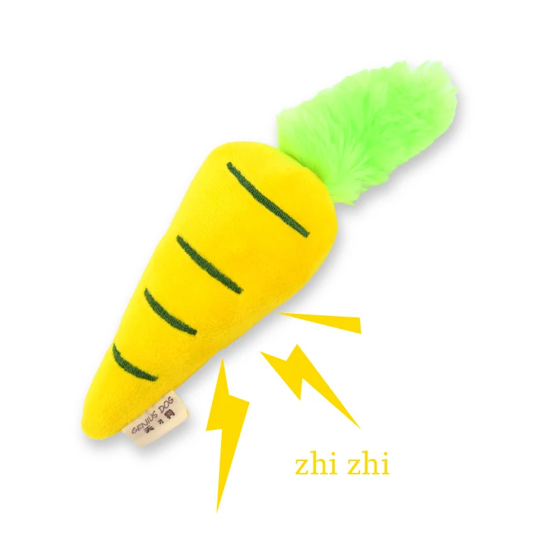 

New Design Cute Plush Puzzle For Dogs Cat Chew Squeaker Knitted Replacement Head Cat Accessories Pet Carrot Toy Pet Supplies