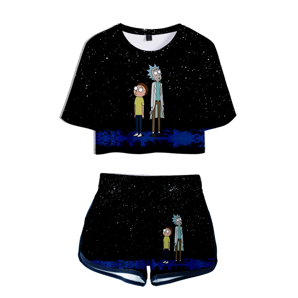 Новинка хит продаж Женский комплект из двух предметов Рик и Морти модный летний