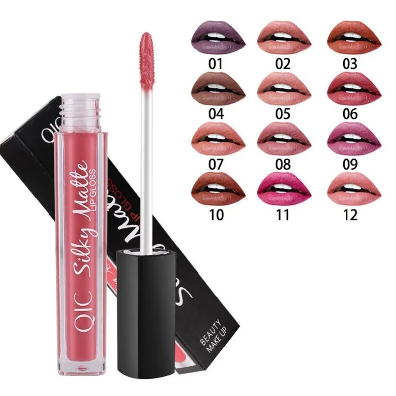 Водостойкая жидкая помада 1 шт. 12 цветов матовый блеск для губ сексуальный цвет