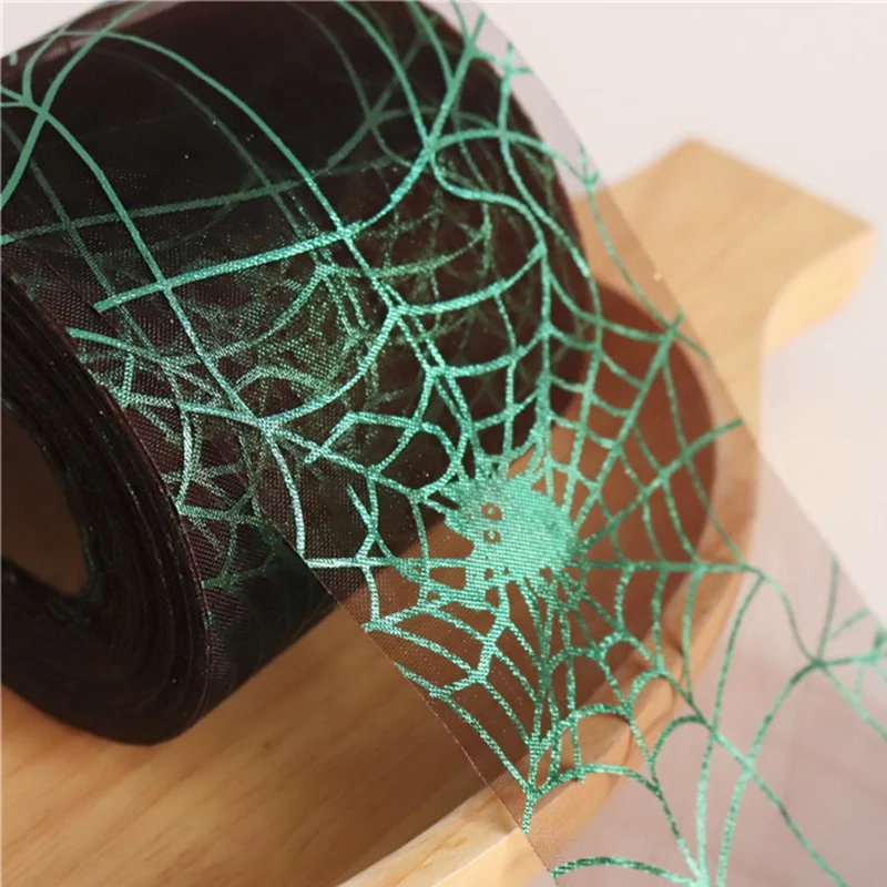 7 см * 10 ярдов Хэллоуин деко рулон ленты с Тыквой и пауком принты для Хэллоуина