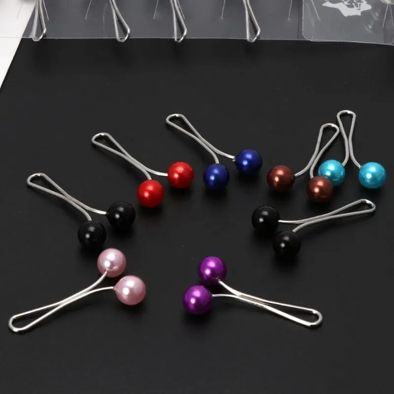 

12Pcs Muslim Hijab Pearl Clip Brooch Pins Scarf Safety Clip Women Wedding Pin PXPB