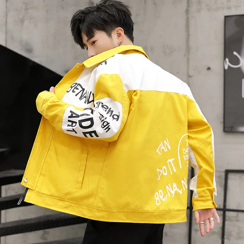 2022 Men Jackets Autumn Youth Men's Fashion Jacket Coats Turn Down Collar High Street Multi Pocket Cargo Jackets Male