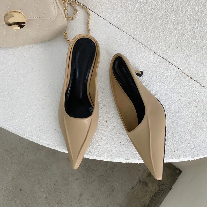 Boussac/пикантные женские туфли без задника на каблуке рюмочка туфли-лодочки с