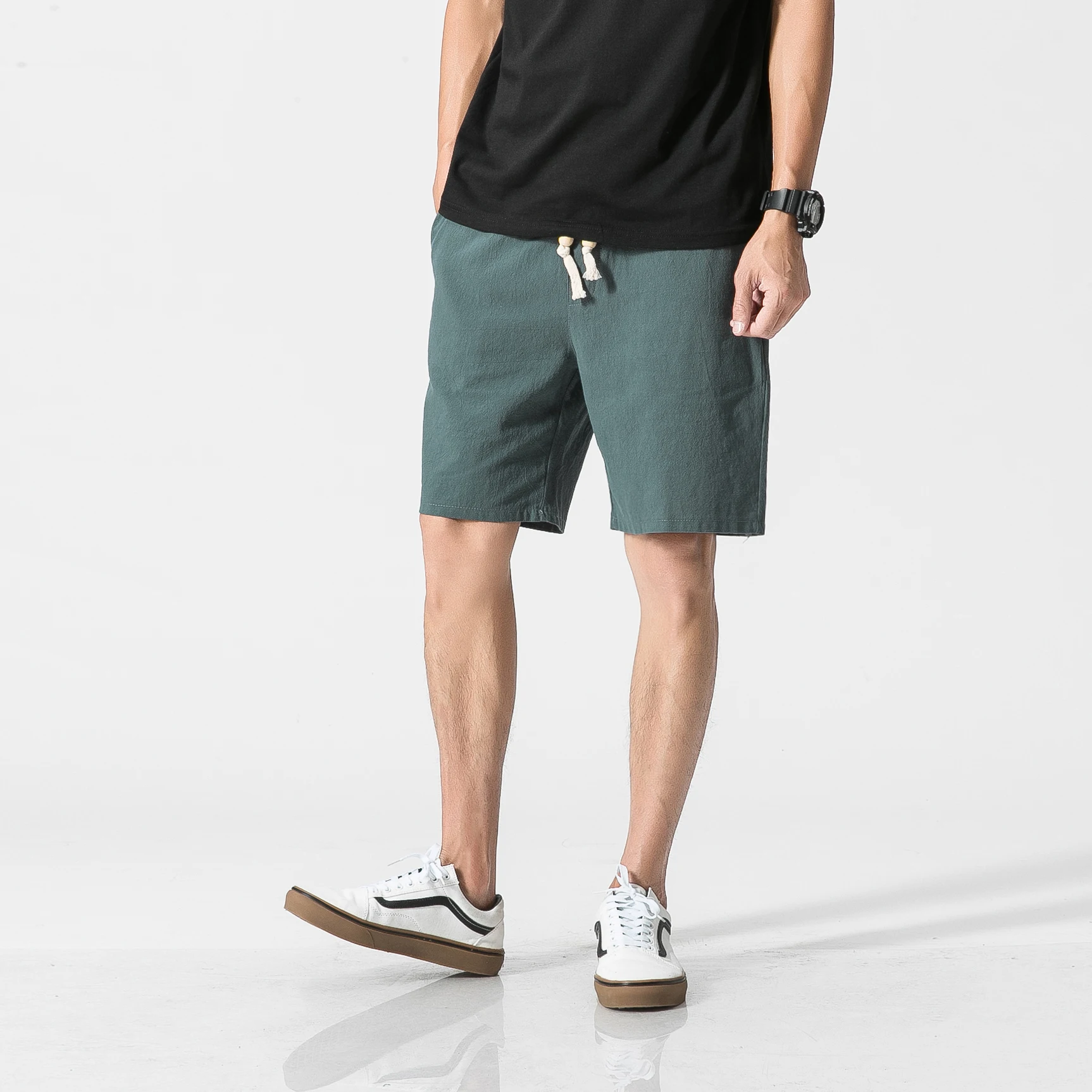 Летние однотонные хлопковые шорты для мужчин новинка 2020 Модные свободные