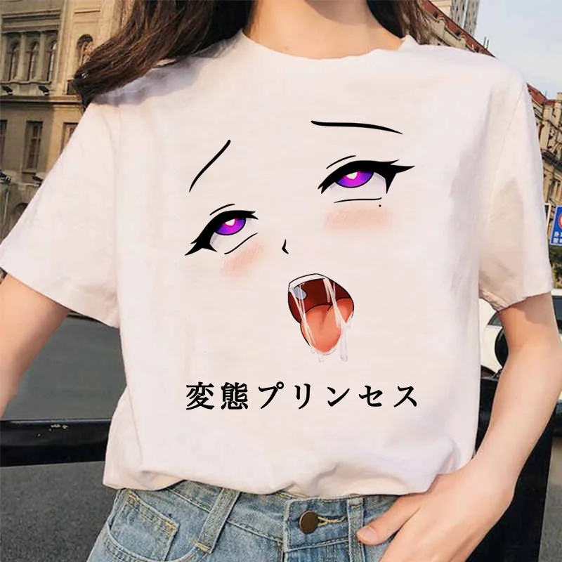 Японский аниме Ahegao футболка Женская Harajuku Boku No Hero Academy футболка Senpai смешная футболка Himiko Toga футболки женские