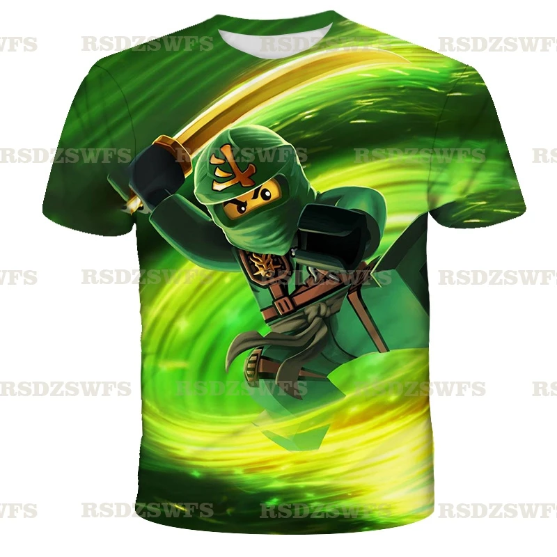 Футболка для мальчиков shirtsSummer детская принтом LEGO Ninjago футболки с рисунками из