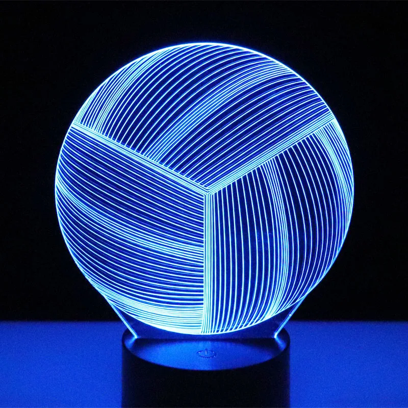 Светодиодный 3d светильник для волейбола лампа украшения дома с 7 цветсветильник