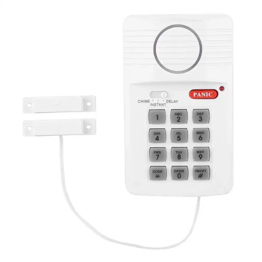 Security Keypad Door Alarm System 3 Settings with Panic Button for Garage Alarm Systems Home Office